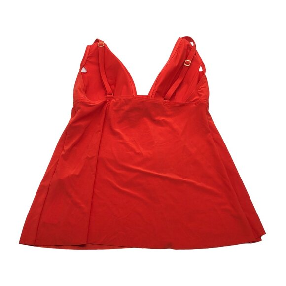 Beyond Control Habanero Red Swim Tankini Top Adjustable Straps Flowy Design 14 - Picture 4 of 6